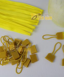 1kg Túi lưới nhựa màu vàng dài 35cm kèm khóa