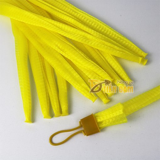 1kg Túi lưới nhựa màu vàng dài 35cm kèm khóa