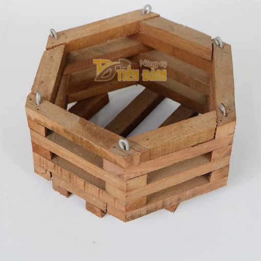 Chậu gỗ trồng lan hình lục giác - set 3 chiếc - CG6