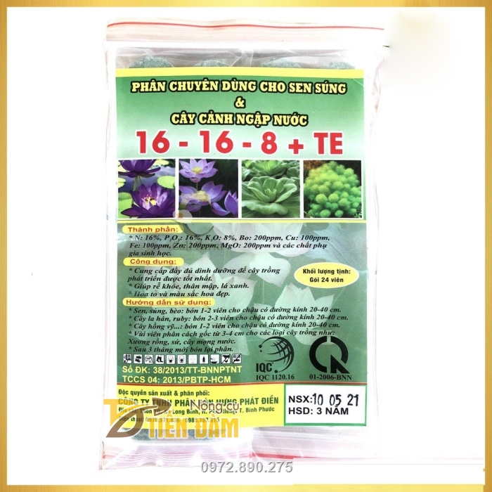 Thành phần chứa các chất dinh dưỡng thiết yếu cho cây Thành phần chứa các chất dinh dưỡng thiết yếu cho cây